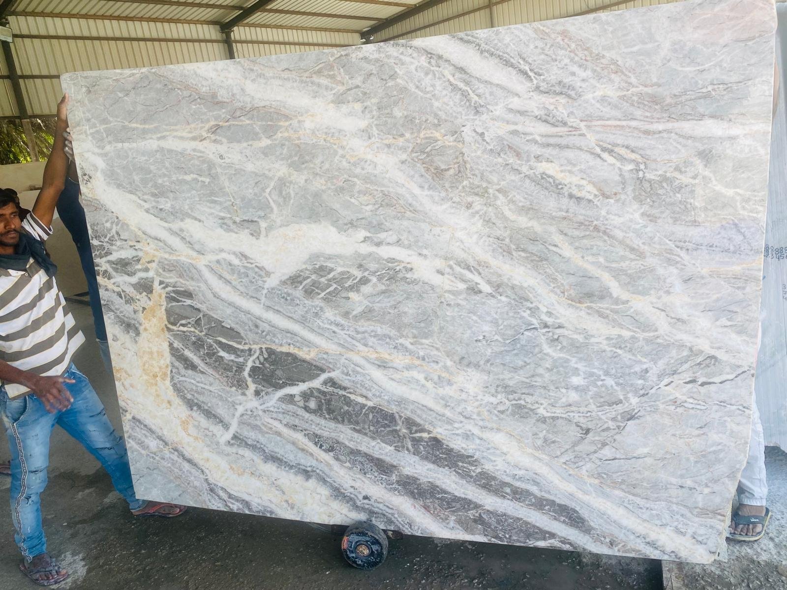 Fiori di Pesco marble with grey and soft peach colour movement